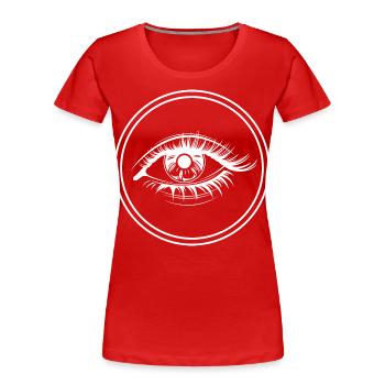 Augen symbol Wimpern - Frauen Premium Bio T-Shirt - Rot - Vorne - Mia (176cm)