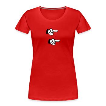 pointing finger / Zeigefinger (3c) - Frauen Premium Bio T-Shirt - Rot - Vorne - Mia (176cm)