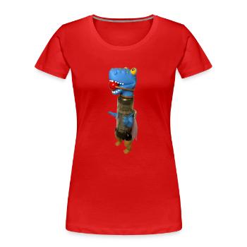Sklaven Dino - Frauen Premium Bio T-Shirt - Rot - Vorne - Mia (176cm)