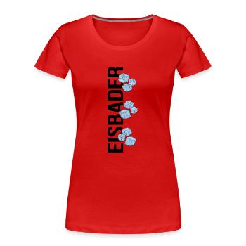 Eisbader Winterschwimmen "winter-vibes" Eisbad - Frauen Premium Bio T-Shirt - Rot - Vorne - Mia (176cm)