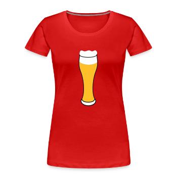 La bière de blé bière en verre de bière - T-shirt bio Premium Femme - rouge - Devant - Mia (176cm)