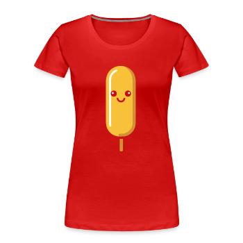 Mais Hundefutter - Frauen Premium Bio T-Shirt - Rot - Vorne - Mia (176cm)