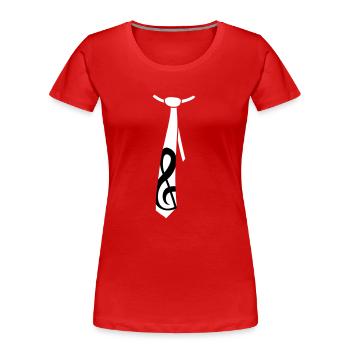 Musik Notenschlüssel Note Krawatte Anlass Stil - Frauen Premium Bio T-Shirt - Rot - Vorne - Mia (176cm)