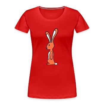 Hase Kaninchen Häschen Steht niedlich Kleintier - Frauen Premium Bio T-Shirt - Rot - Vorne - Mia (176cm)