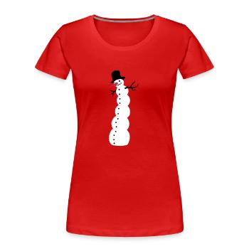 snowman - Women's Premium Organic T-Shirt - red - Front - Mia (176cm)