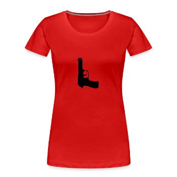 pistol - Women's Premium Organic T-Shirt - red - Front - Mia (176cm)
