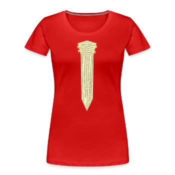 ORIGAMI KRAWATTE - Frauen Premium Bio T-Shirt - Rot - Vorne - Mia (176cm)