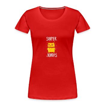 Jonas - T-shirt bio Premium Femme - rouge - Devant - Mia (176cm)