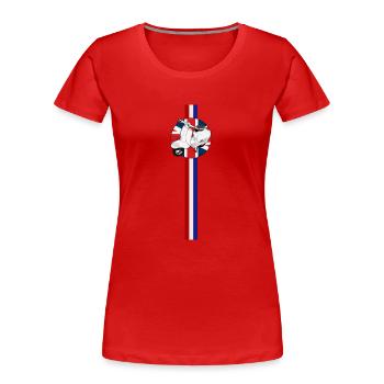 SCOOT STRIPE TRACK JACKET - Women's Premium Organic T-Shirt - red - Front - Mia (176cm)
