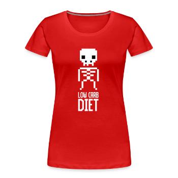 Low Carb Diet Skeleton - Women's Premium Organic T-Shirt - red - Front - Mia (176cm)