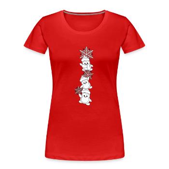 Penguin Noël - T-shirt bio Premium Femme - rouge - Devant - Mia (176cm)