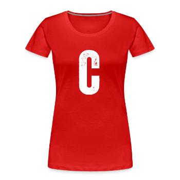 C - Women's Premium Organic T-Shirt - red - Front - Mia (176cm)