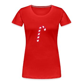 Zuckerstange Weihnachten - Frauen Premium Bio T-Shirt - Rot - Vorne - Mia (176cm)
