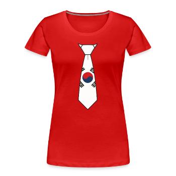 South Korea - Women's Premium Organic T-Shirt - red - Front - Mia (176cm)