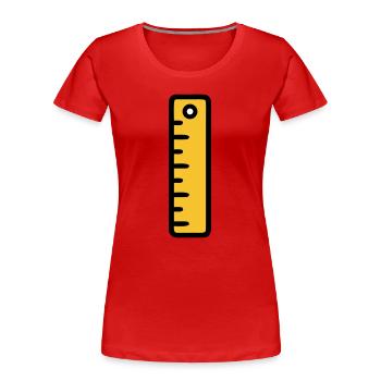 Scale Ruler Tool Office - Women's Premium Organic T-Shirt - red - Front - Mia (176cm)