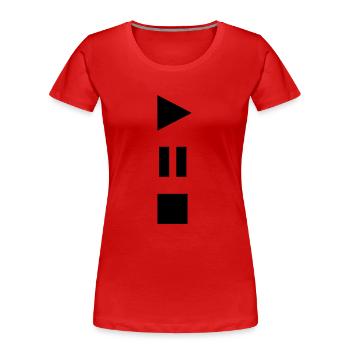 Play Stopp Pause - Frauen Premium Bio T-Shirt - Rot - Vorne - Mia (176cm)