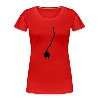 Stecker - Frauen Premium Bio T-Shirt - Rot - Vorne - Mia (176cm)
