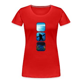 Diving Divers dive diving addicted to diving - Women's Premium Organic T-Shirt - red - Front - Mia (176cm)