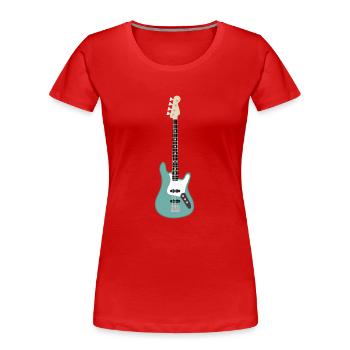 Guitare basse Seafoam Green - T-shirt bio Premium Femme - rouge - Devant - Mia (176cm)