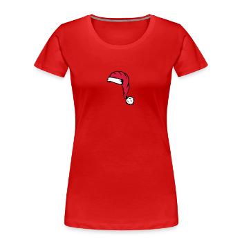 Nicholas Santa Hat - Women's Premium Organic T-Shirt - red - Front - Mia (176cm)