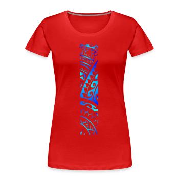 REVA (Lagoon blue) - Women's Premium Organic T-Shirt - red - Front - Mia (176cm)