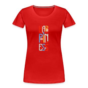Glücklich Positiv Geld - Frauen Premium Bio T-Shirt - Rot - Vorne - Mia (176cm)