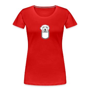 Golden Retriever - Frauen Premium Bio T-Shirt - Rot - Vorne - Mia (176cm)