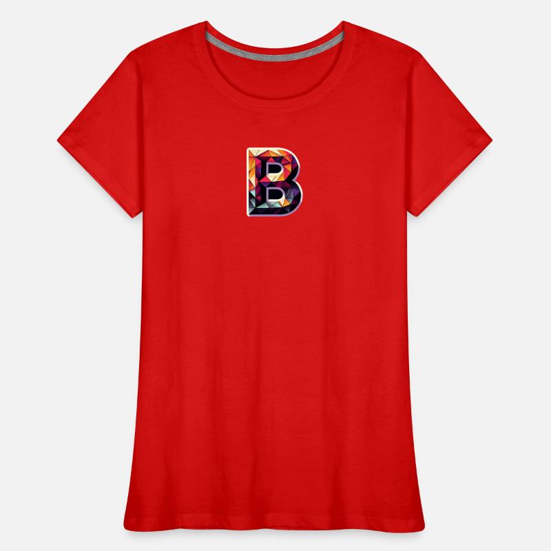 Buchstabe B Polygon bunt Frauen Premium Bio T-Shirt