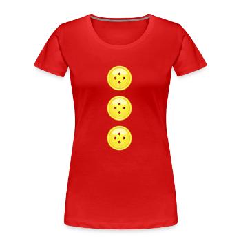 colored buttons yellow button button extravagant fashion - Women's Premium Organic T-Shirt - red - Front - Mia (176cm)