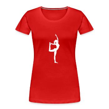 Légèreté de la femme yoga Yogini en mouvement - T-shirt bio Premium Femme - rouge - Devant - Mia (176cm)
