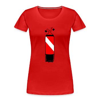 Tauchflasche DIN von Scuba.Style - Frauen Premium Bio T-Shirt - Rot - Vorne - Mia (176cm)
