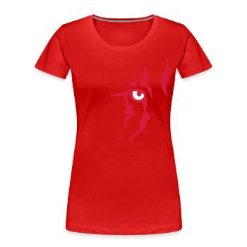 Œil de lion (droit) - T-shirt bio Premium Femme - rouge - Devant - Mia (176cm)