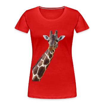 girafes - T-shirt bio Premium Femme - rouge - Devant - Mia (176cm)