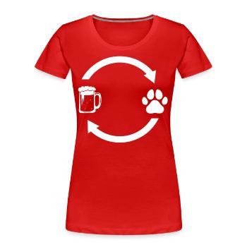 Bierlastenpfeile und Hund 3 - (do) - Frauen Premium Bio T-Shirt - Rot - Vorne - Mia (176cm)