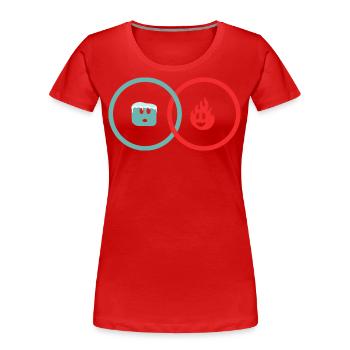 Alchemie - Feuer und Eis - Frauen Premium Bio T-Shirt - Rot - Vorne - Mia (176cm)