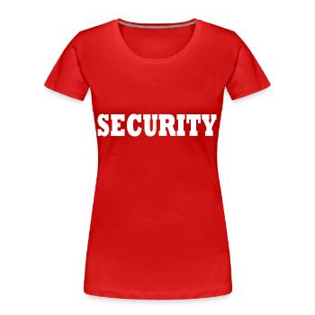 Service de sécurité - T-shirt bio Premium Femme - rouge - Devant - Mia (176cm)