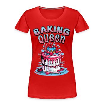 Reine de la pâtisserie Fée de la pâtisserie Gâteau du boulanger Gâteau - T-shirt bio Premium Femme - rouge - Devant - Mia (176cm)