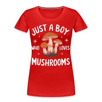 Champignons Champignons Champignon Champignon - T-shirt bio Premium Femme - rouge - Devant - Mia (176cm)