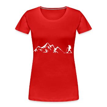 Montagne - Randonnée - (24) - T-shirt bio Premium Femme - rouge - Devant - Mia (176cm)