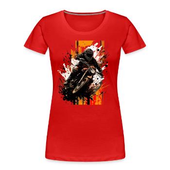 Dirtbike queen: show your strength on the bike! - Women's Premium Organic T-Shirt - red - Front - Mia (176cm)
