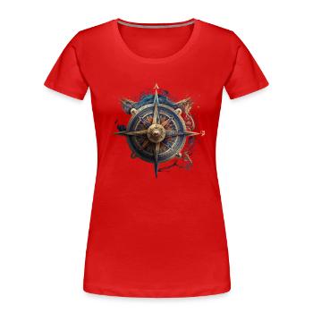 Stay on course: nautical compass for seafaring - Women's Premium Organic T-Shirt - red - Front - Mia (176cm)