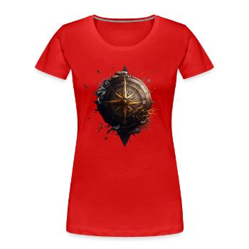 Stay on course: nautical compass for seafaring - Women's Premium Organic T-Shirt - red - Front - Mia (176cm)