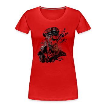 Adventure on the high seas, sailor sailing ship - Women's Premium Organic T-Shirt - red - Front - Mia (176cm)