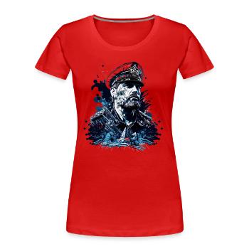 Adventure on the high seas, sailor sailing ship - Women's Premium Organic T-Shirt - red - Front - Mia (176cm)