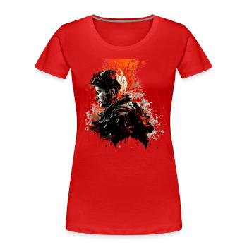Feuerwehr im Einsatz - Frauen Premium Bio T-Shirt - Rot - Vorne - Mia (176cm)