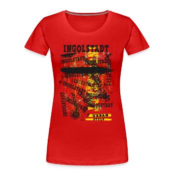 Ingolstadt Deutschland Stadt Skyline Heimat Liebe - Frauen Premium Bio T-Shirt - Rot - Vorne - Mia (176cm)