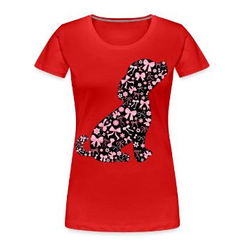 Süße rosa Hundeschleife süßes Geschenk - Frauen Premium Bio T-Shirt - Rot - Vorne - Mia (176cm)