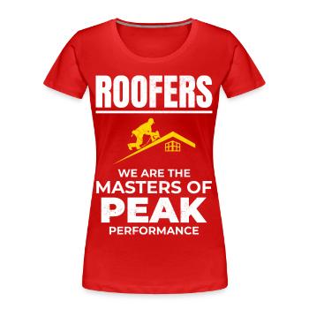 Roofer Roofing Roof Repair Mechanic Contractor - Women's Premium Organic T-Shirt - red - Front - Mia (176cm)