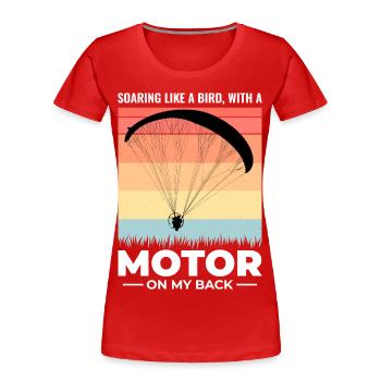 Pilote de paramoteur Paramoteur Parapente motorisé - T-shirt bio Premium Femme - rouge - Devant - Mia (176cm)