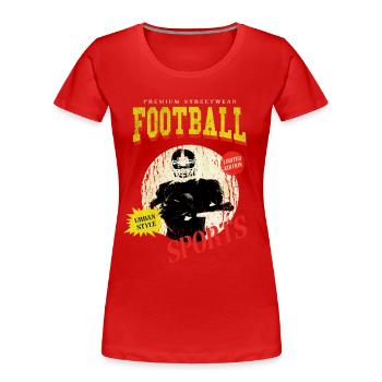 American Football Player Vintage Retro USA Sport - Women's Premium Organic T-Shirt - red - Front - Mia (176cm)